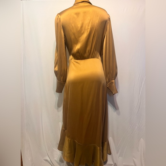ZIMMERMAN Silk wrap midi-dress - neutral/bronze - Picture 4 of 5